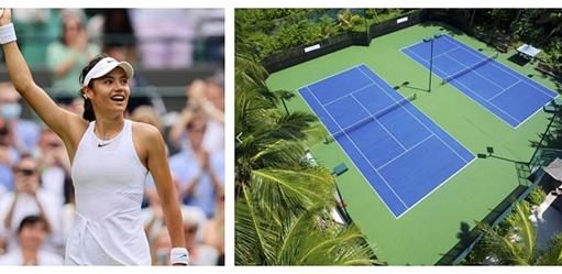 Emma Raducanu To Host Tennis Clinic at Amilla Maldives This October Photo of tennis court and pro player