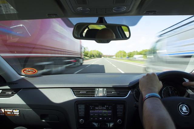 Dashboard view inside car