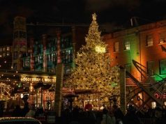 51′ Tall Christmas Tree Designed By Parfums Christian Dior Lights Up And Officially Opens The 2022 Distillery Winter Village