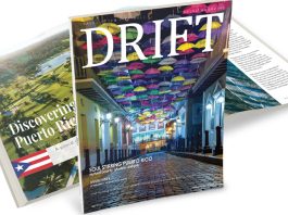DRIFT Travel magazine cover and open pages