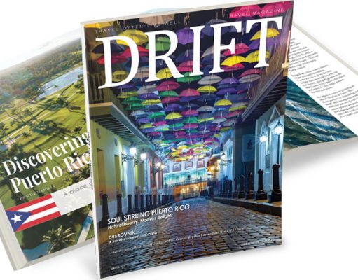 READ Now – DRIFT Travel Magazine Winter 2023 DRIFT Travel magazine cover and open pages