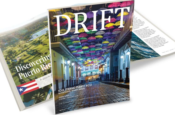 DRIFT Travel magazine cover and open pages