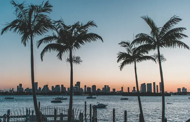 Miami Beach, Florida at sunset