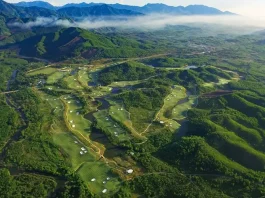 Vietnam golf course, Ba Na Hills Golf Club drone view