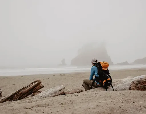 7 Reasons Why You Could (and should) Travel Alone man sitting alone on a foggy beach