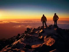 Top 10 Incredible African Adventures climbers on the top of Mount Kilimanjaro in Tanzania
