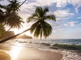 Beautiful tropical Pacific Ocean beach in Costa Rica