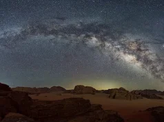 Stargazing in Wadi Rum: Exploring the Desert Night Sky Milky way with the starry night background over the dessert land, Wadi Rum, Jordan