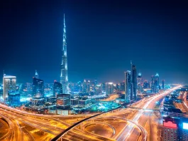 Amazing night dubai downtown skyline, Dubai, United Arab Emirates