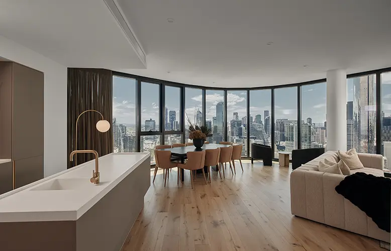 View of Luxury Elevated in Melbourne by Peppers Level 45 Penthouse