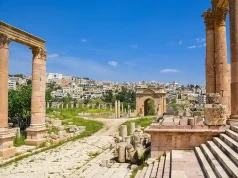 A Journey Through Time and Culture in Jordan’s Enigmatic Capital of Amman Ruins of the ancient Nymphaeum in the Roman city of Gerasa, Jordan