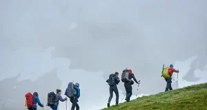 What to Wear for Your Next Hiking Adventure: A Gear Guide for All Season group of travelers climbing the mountain