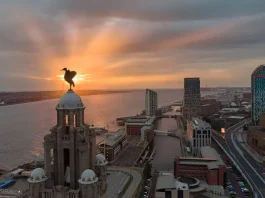Liverpool Skyline in the sunset