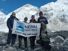 Exploring New Routes: The Latest Trends on Everest Base Camp Trek group of men at the Everest Base Camp