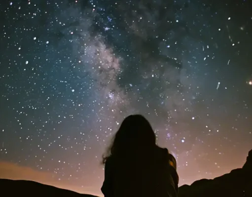 Celestial Sojourns: The 2024 Guide to Earth’s Starlit Sanctuaries The Milky Way stretches across the firmament, a swath of cosmic dust and countless stars offering a breathtaking view. The silhouette of the person adds a sense of scale and wonder, as they gaze up at the vast universe. It's a reminder of the infinite beauty that lies beyond our own planet.