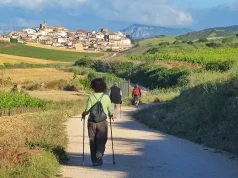 How to Plan Your First Camino de Santiago Experience Group of pilgrims walking along the Camino de Santiago in Spain