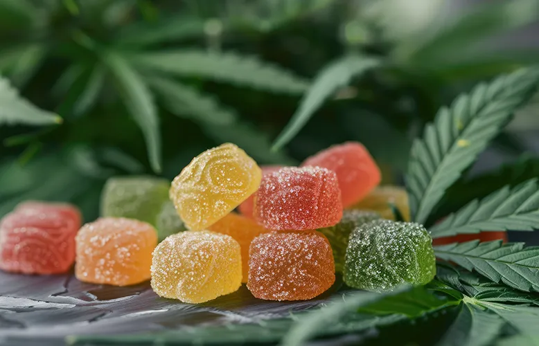 colored-gummies-fly-along-with-cannabis-leaves-chewing-candies-with-cbd-oil-thc copy