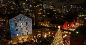 Christmas Tree Lights Up The 2025 Distillery Winter Village