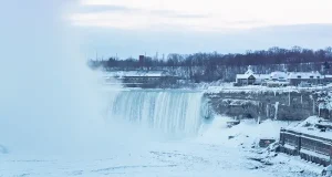Freezing Temperatures Transform Niagara Falls, Creating a Frozen Appearance