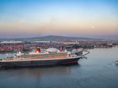 Cunard’s Flagship Queen Mary 2 Reunites with Her Legendary Namesake, The Queen Mary for the First Time in 20 Years