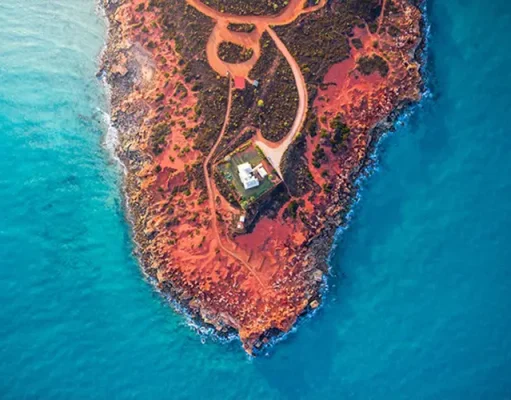 Exploring Broome: Western Australia’s Iconic Coastal Escape An aerial view of the scenic landscape in Broome.