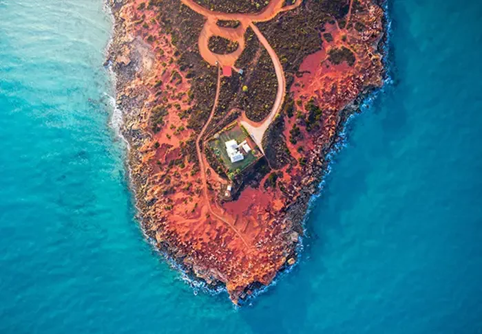 An aerial view of the scenic landscape in Broome.