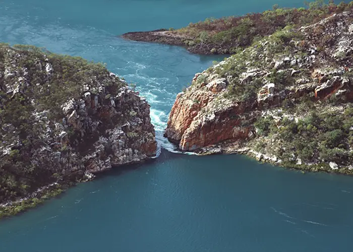 Aerial view of Horizontal Falls in Broome