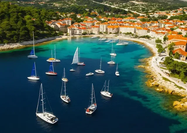 aerial-view-sailing-yachts-motor-yachts-catamarans-croatia copy