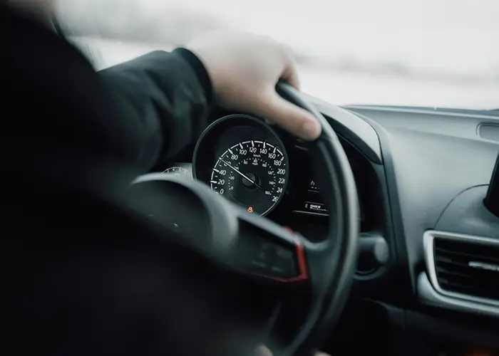 A driver on a highway
