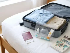 Cataract Surgery Recovery: A Guide for Travelers Eye drops and an eye shield packed for a trip after cataract surgery