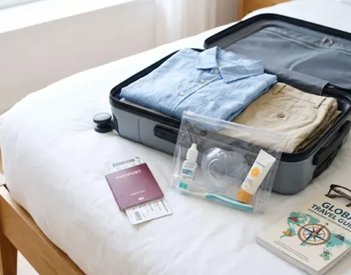 Cataract Surgery Recovery: A Guide for Travelers Eye drops and an eye shield packed for a trip after cataract surgery