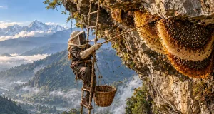 Nepal’s Honey Hunters: Inside the Twice-Yearly Harvest in the Lamjung Cliffs