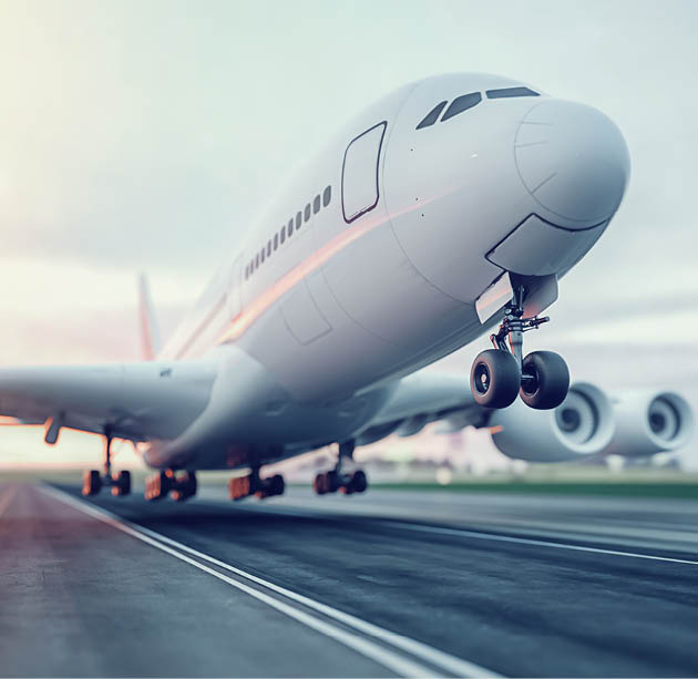 Airplane taking off from the airport  3d rendering and illustration 