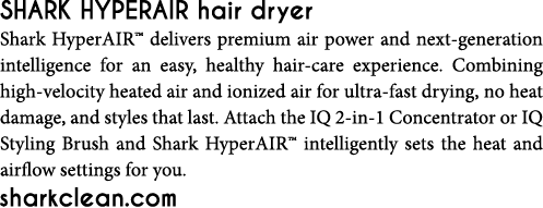 Shark HyperAIR hair dryer Shark HyperAIR  delivers premium air power and next-generation intelligence for an easy, he   