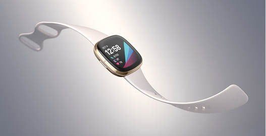 Product laydown photography for Fitbit Sense 