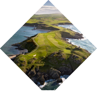 Aerial of Old Course on Porth Dinllaen Peninsula Nefyn & District Golf Club Golf Activities & Sports