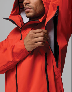 A man wearing a red jacket. Description generated by AI