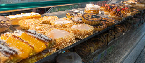 Fine pastry with typical products from Porto, Portugal.