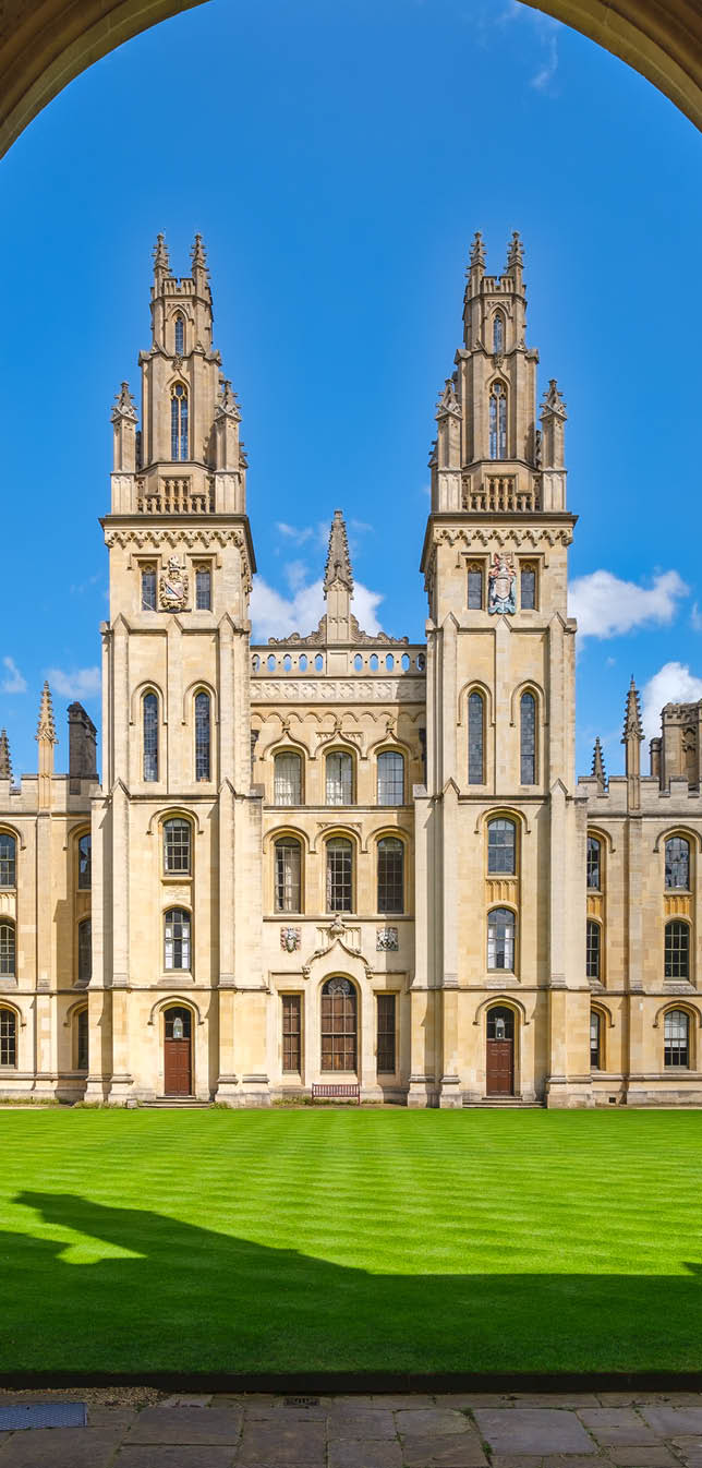The All Souls College at the University of Oxford on a beautiful sumnmer day