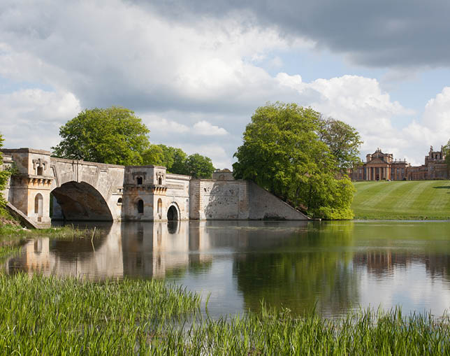 Views of Blenheim Palace and its grounds in Oxfordshire in the UK