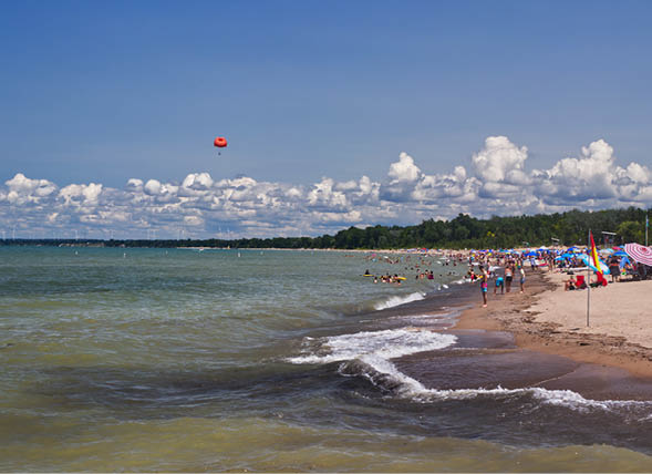 Celebration of summer at the beach of Huron - Grand Bend, ON, Canada
