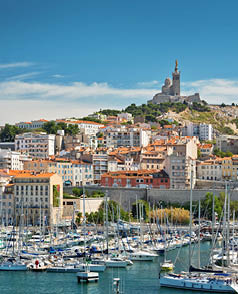 View of the old port of Marseille, France