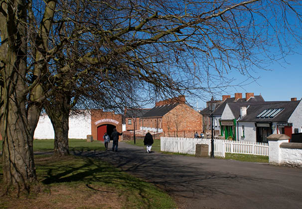 Ulster Folk and Transport Museum, Ballycultra town, Belfast, Northern Ireland, Britain, UK. Ballycultra town has houses, shops, churches, a bank and a school set in 1900's Ireland. Explore the town area and be transported back in time with visitor guides dressed in 1900's costume to guide your way. 