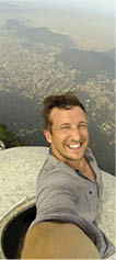 Co-founder of The Flash Pack Lee Thompson takes the first ever selfie from the very top of Christ The Redeemer statue in Rio De Janeiro ahead of the World Cup    Picture credit: The Flash Pack www theflashpack co uk  - please link online