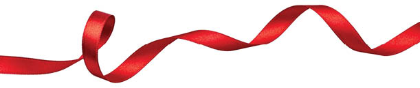 collection of  various red ribbon pieces on white background  each one is shot separately