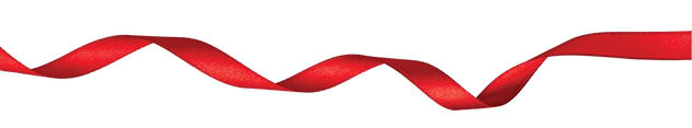 collection of  various red ribbon pieces on white background  each one is shot separately