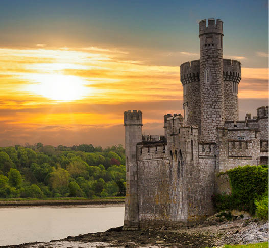 Blackrock Castle and observarory in Cork at sunset, Ireland