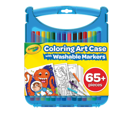 A coloring case with washable markers. AI generated content