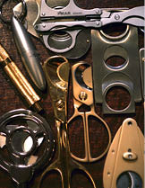 A selection of cigar cutters 