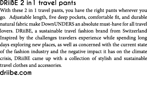 DRiiBE 2 in1 travel pants With these 2 in 1 travel pants, you have the right pants wherever you go  Adjustable length   